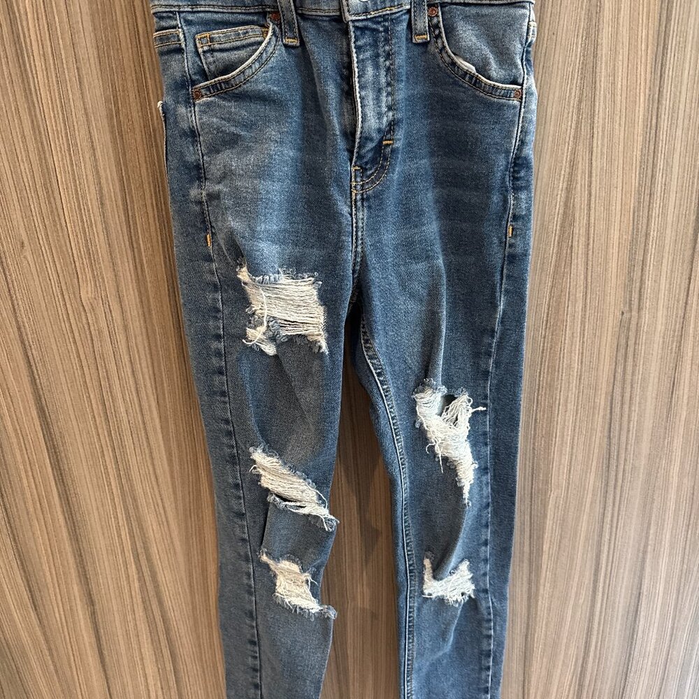 Topshop Moto Jamie Distressed Skinny Jeans W24 L30